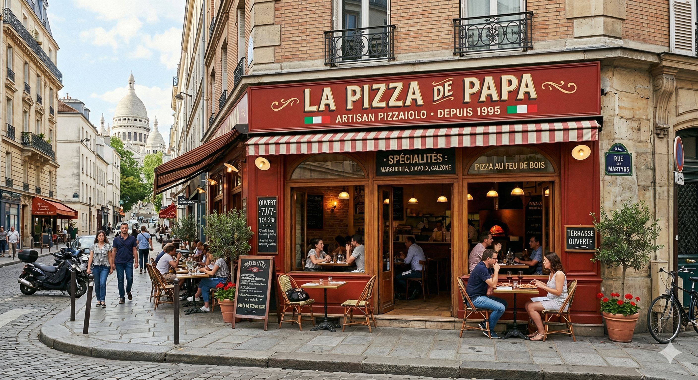 Devanture de La Pizza de Papa, Paris